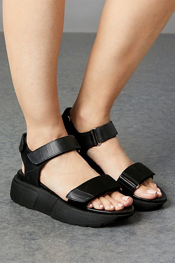 Leather Flatform Two Band Sandals from Marks & Spencer