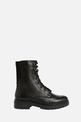 Leather Lace Up Flat Ankle Boots  from M&S