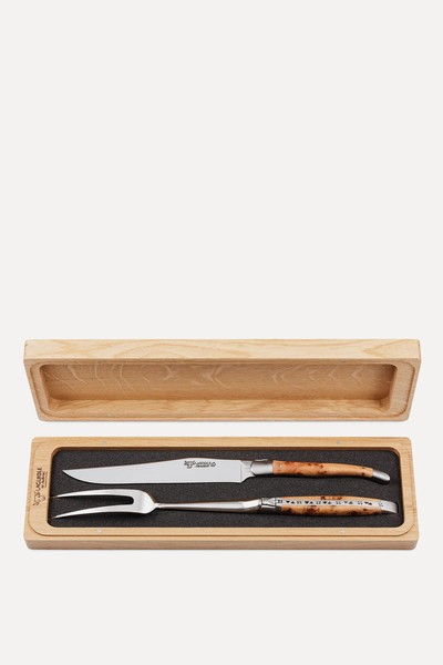 Laguiole En Aubrac Carving Set With Juniper Handle from Borough Kitchen