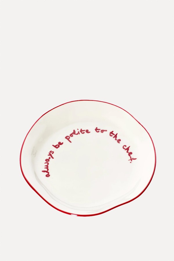 'Always Be Polite To The Chef' Statement Plate from Maison Flaneur