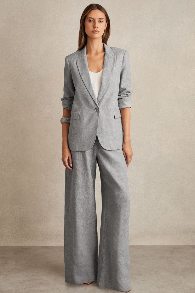 Linen-Blend Single-Breasted Blazer from Reiss