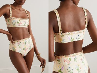 Nopal Floral Print Recycled Bikini Briefs, £165 | Agua by Agua Bendita