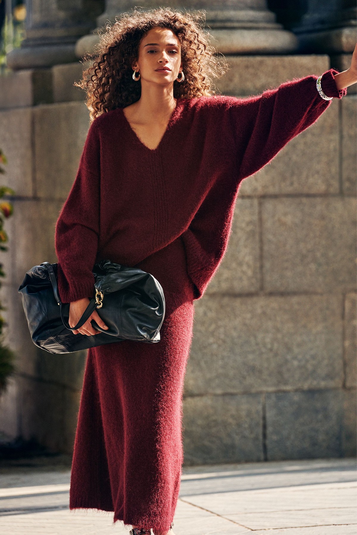 Relaxed Fit Soft Touch V-Neck Knitted Jumper