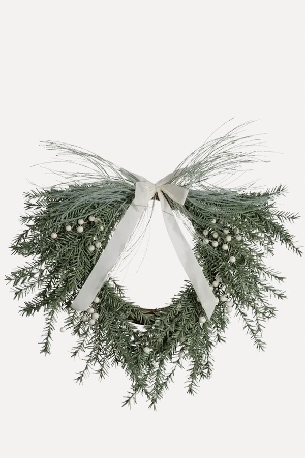 Artificial Wreath With Velvet Bow