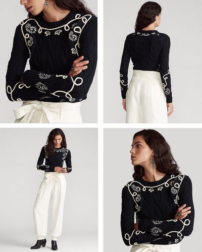 Embroidered Cable-Knit Jumper, £175