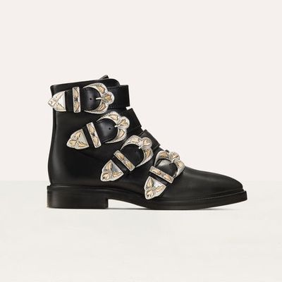 Multi-Strap Leather Booties from Maje