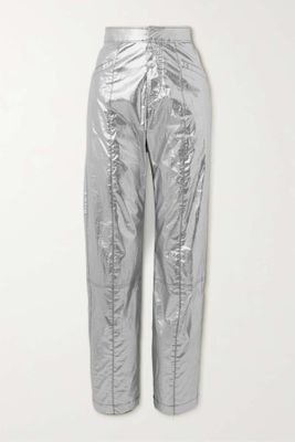 Anea Paneled Metallic Coated Cotton-Blend Pants from Isabel Marant 