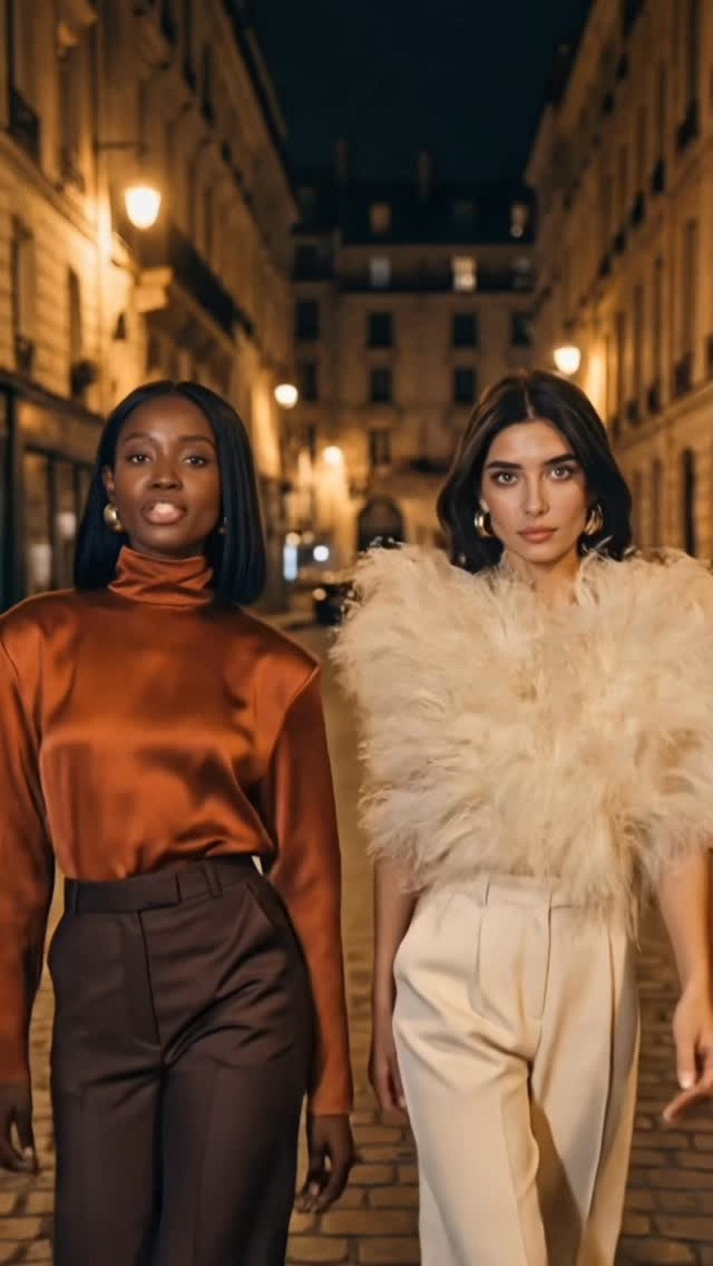 Tonight’s OOTNs…

Reem 
Top & Trousers, Bottega Veneta 
Earrings, Completedworks 

Eden
Top, Saint Laurent 
Trousers, The Frankie Shop 
Earrings, Jennifer Behr

These images were created using AI tools.