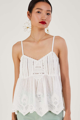 Embroidered Pointed Hem Top from Monsoon