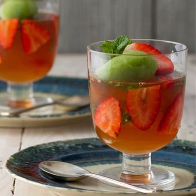Pimm's Jelly With Cucumber Sorbet