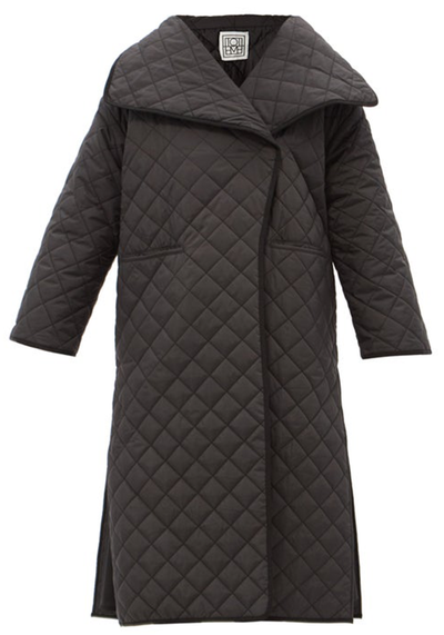 Quilted Recycled-Shell Wrap Coat from Toteme