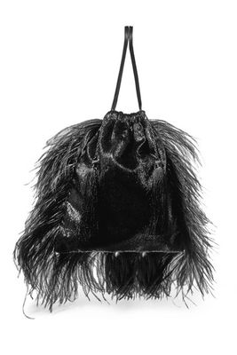 Velvet Pouch With Feathers    from Attico