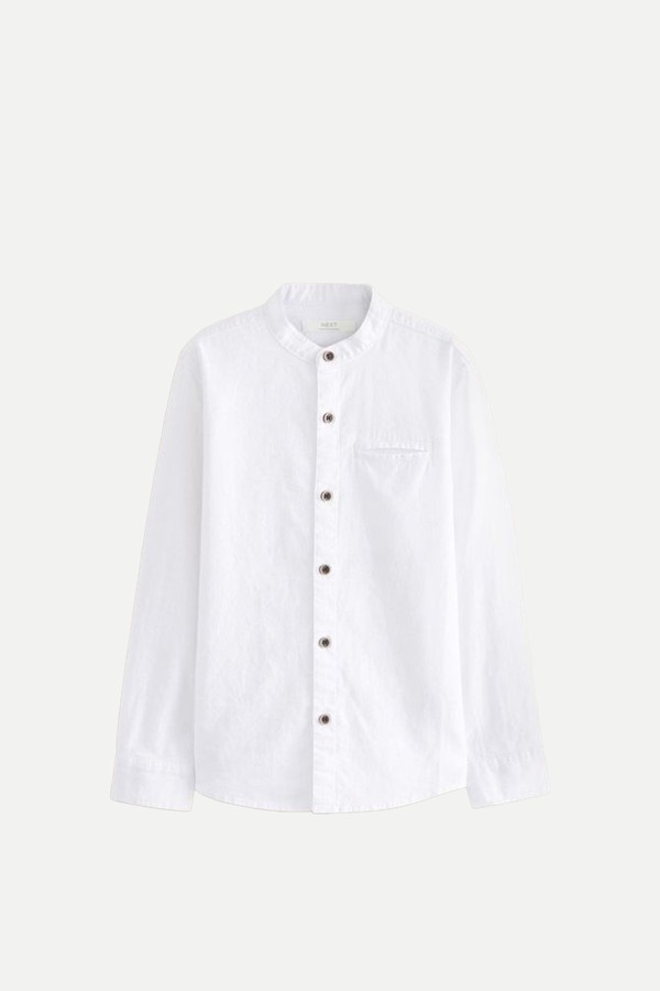 Grandad Collar Long Sleeve Shirt