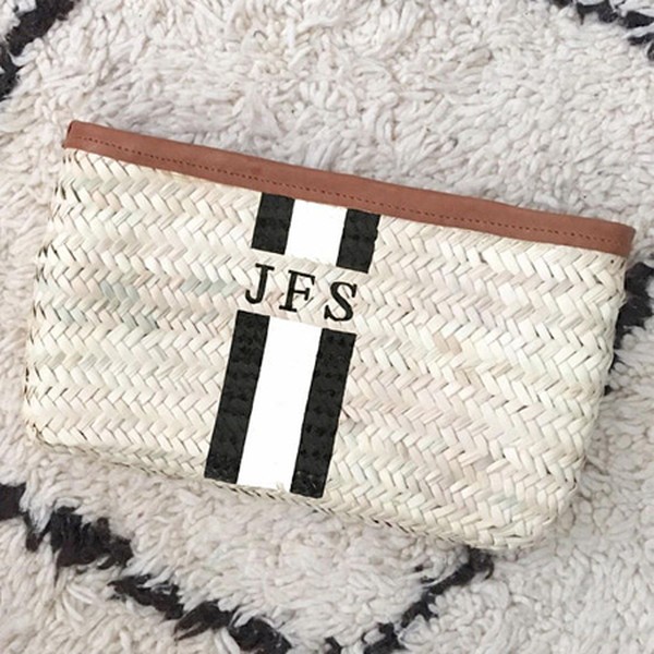 Personalised Straw Palm Clutch Bag Monogram from Moniker Studio