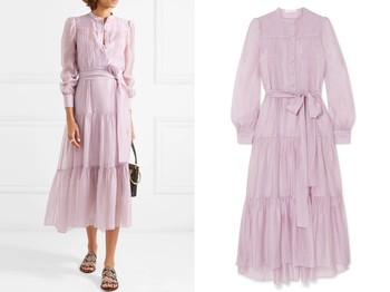 Belted Tiered Organza Midi Dress from See By Chloé