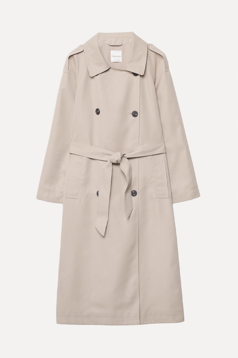 Long Flowing Trench Coat from Stradivarius