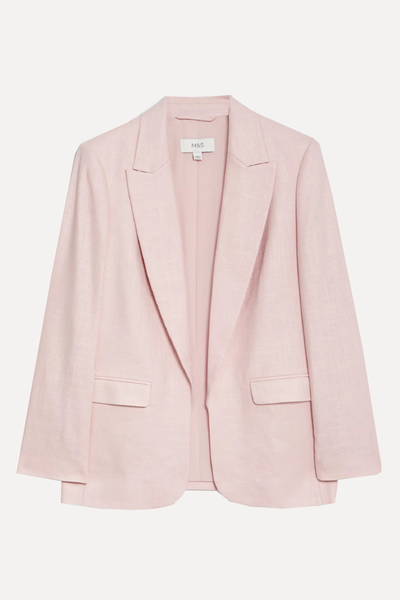 Linen Rich Relaxed Single Breasted Blazer from M&S