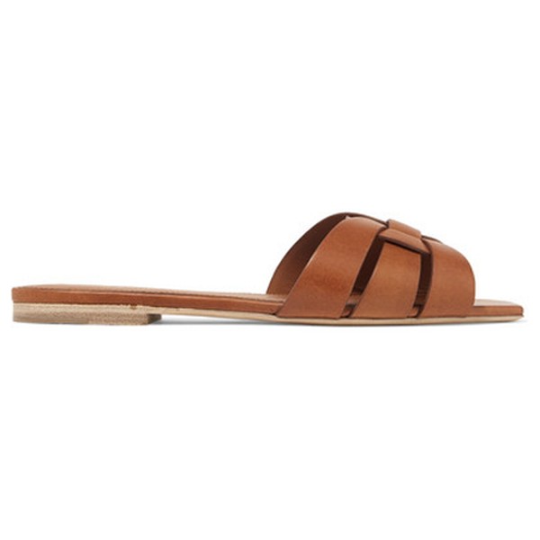 Woven Leather Slides from Saint Laurent