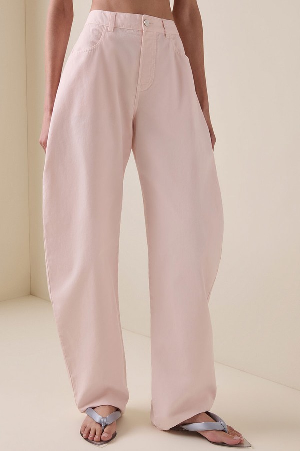 Round Mid-Rise Barrel-Leg Jeans from ALAÏA