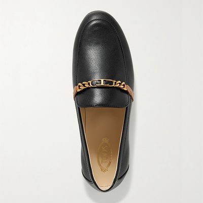 Chain-Embellished Leather Loafers from Tod’s