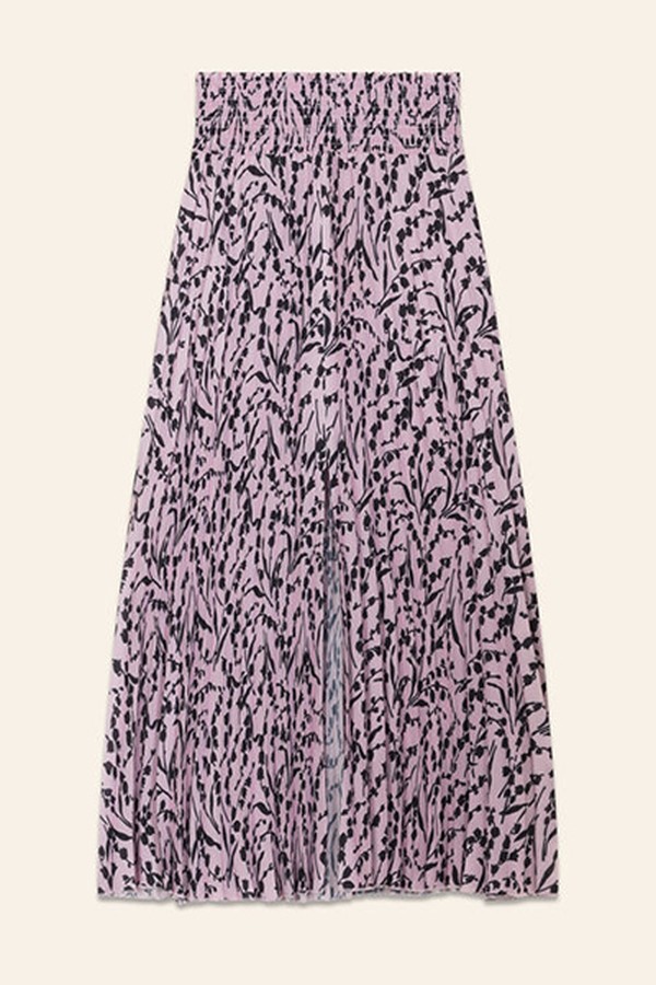 Printed Pleated Skirt