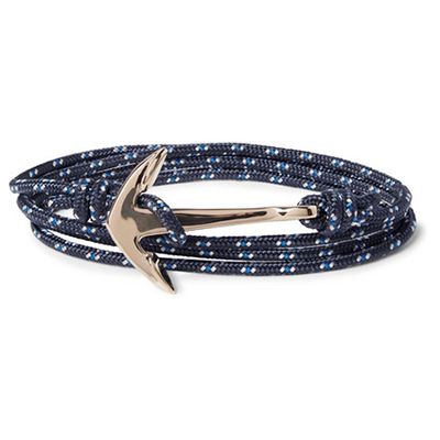 Anchor Cord and Gold-Plated Wrap Leather Bracelet from Miansai