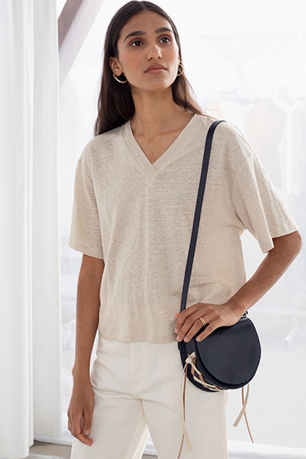 V-Neck Linen Tee from & Other Stories