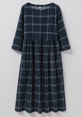 Crinkled Cotton Check Dress from Toast