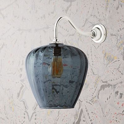 Smaller Lisboa Wall Light In Smoke Glass from Pooky