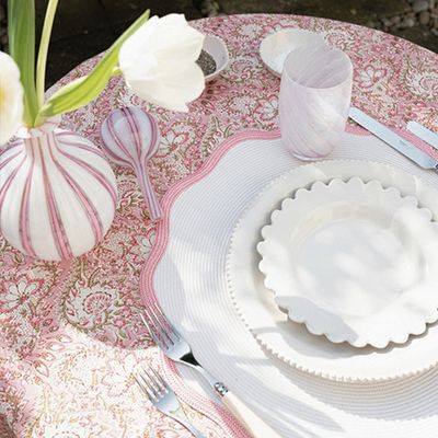 Hand Block Printed Flowers Indian Tablecloth from The Edition 94