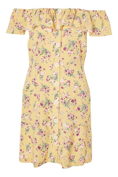 Floral Bardot Mini Dress