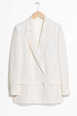 Double Breasted Linen Blend Blazer from & Other Stories