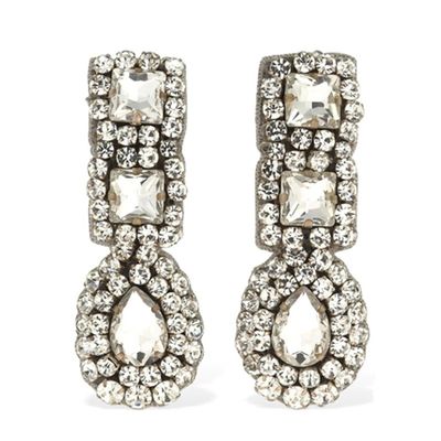 Crystal Pendant Clip-On Earrings from Moschino