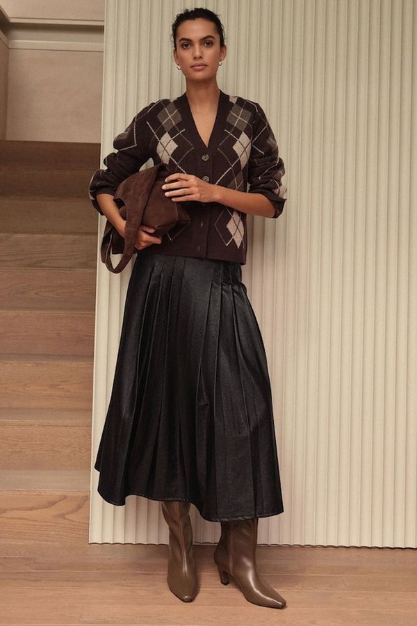 Argyle 100% Merino Wool N. Premium Cardigan