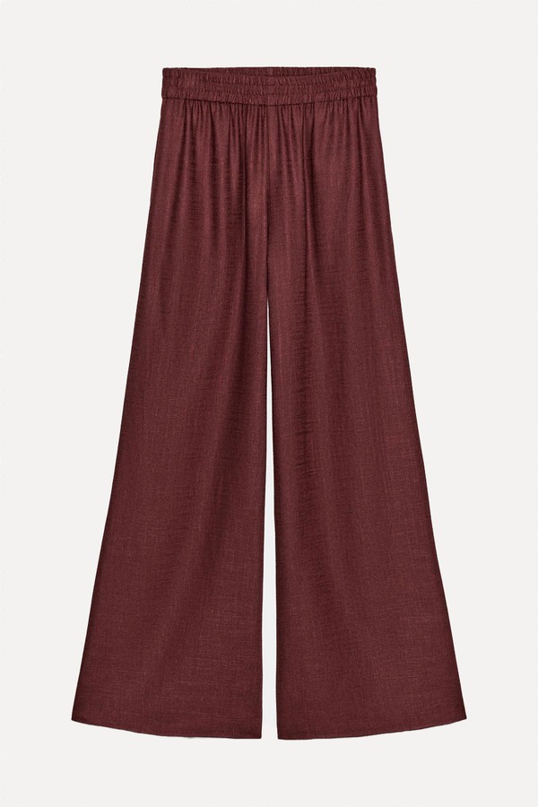Linen Blend Wide-Leg Trousers from Zara