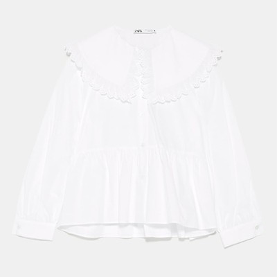 Poplin Blouse With Peter Pan Collar from Zara