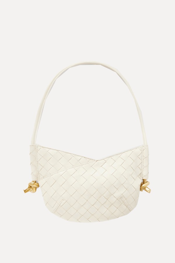 Solstice Embellished Intrecciato Leather Shoulder Bag from Bottega Vaneta
