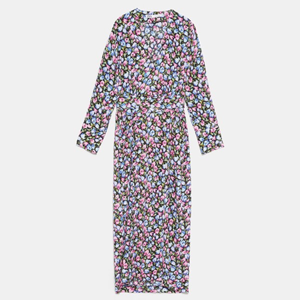 Printed Dress With Belt from Zara
