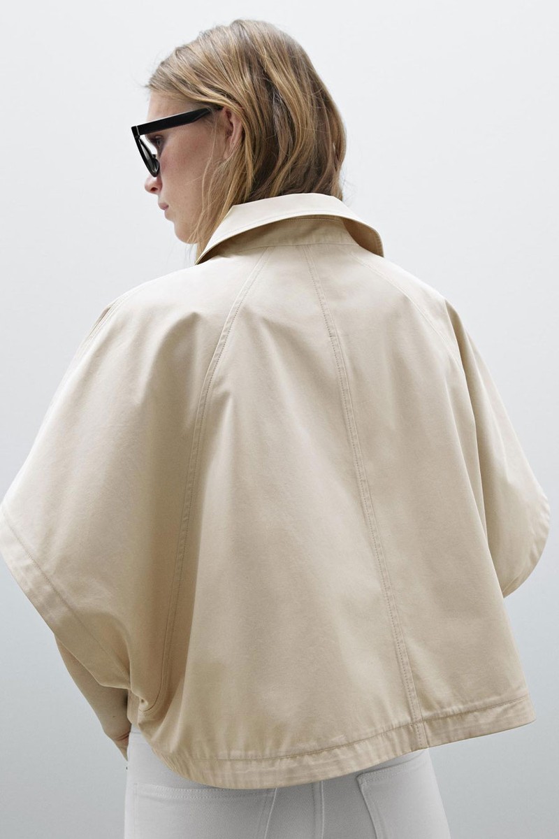 100% Cotton Short Open Cape from Massimo Dutti