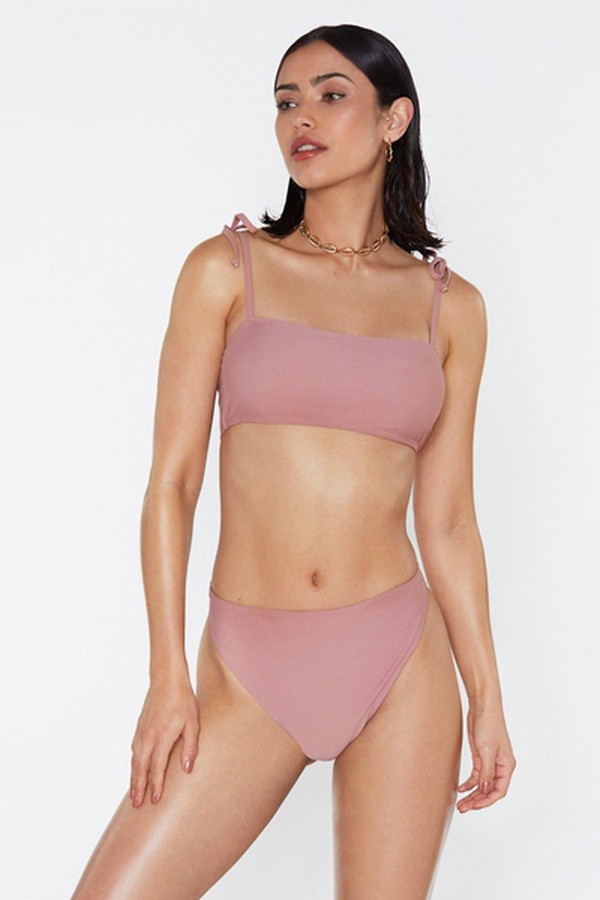 Mauve Mix & Match Tie Bikini Top