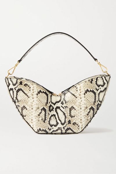 Tulip Python-Effect Leather Shoulder Bag from SJoon