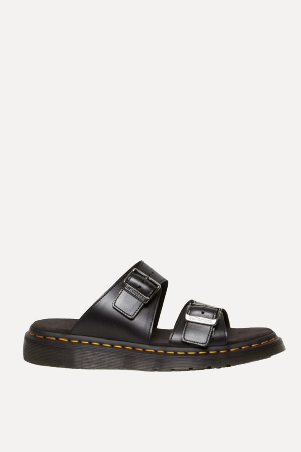 Josef Leather Buckle Slide Sandals
