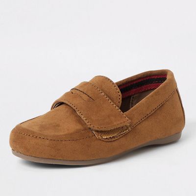 Brown Velcro Strap Loafers