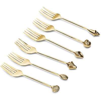 Mermaid Fork Set Brass Brass Goldplated from Anna & Nina