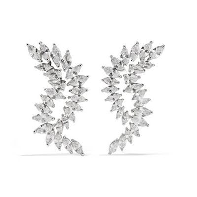 Rhodium-Plated Cubic Zirconia Earrings from Kenneth Jay Lane