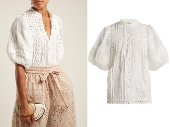 Castile Embroidered Balloon-Sleeve Blouse from Zimmermann