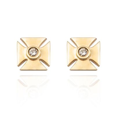 Signature Petite Maltese Cross Stud Earrings