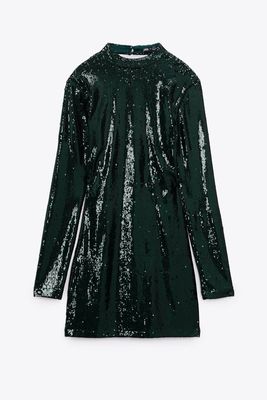 Short Sequin Dress from Zara