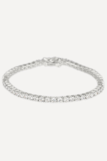 Rhodium-Plated Delicate Cubic Zirconia Tennis Bracelet from CZ by Kenneth Jay Lane