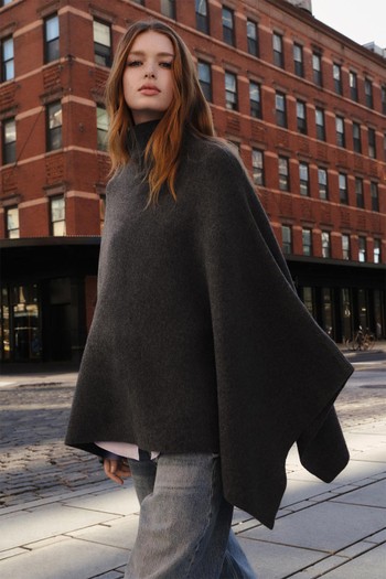 Asymmetric Knit Cape